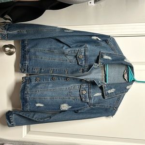 Distressed blue Jean jacket blue edit brand